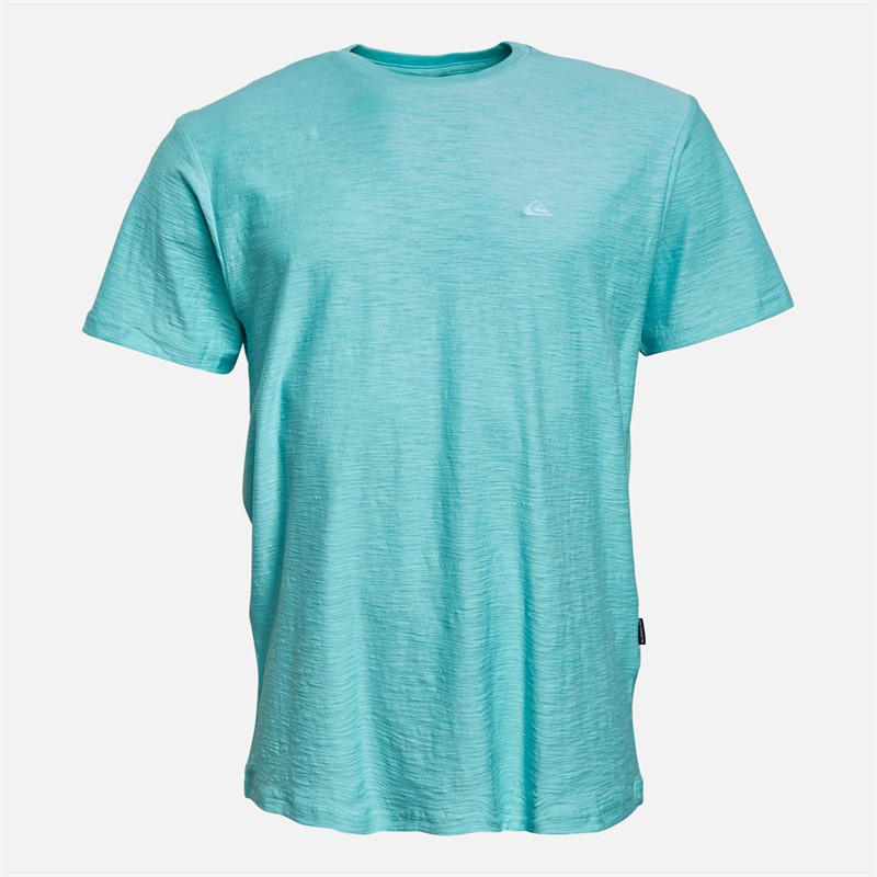 Quiksilver Mens Slub Round Neck T-Shirt Aqua Sky - Size XS