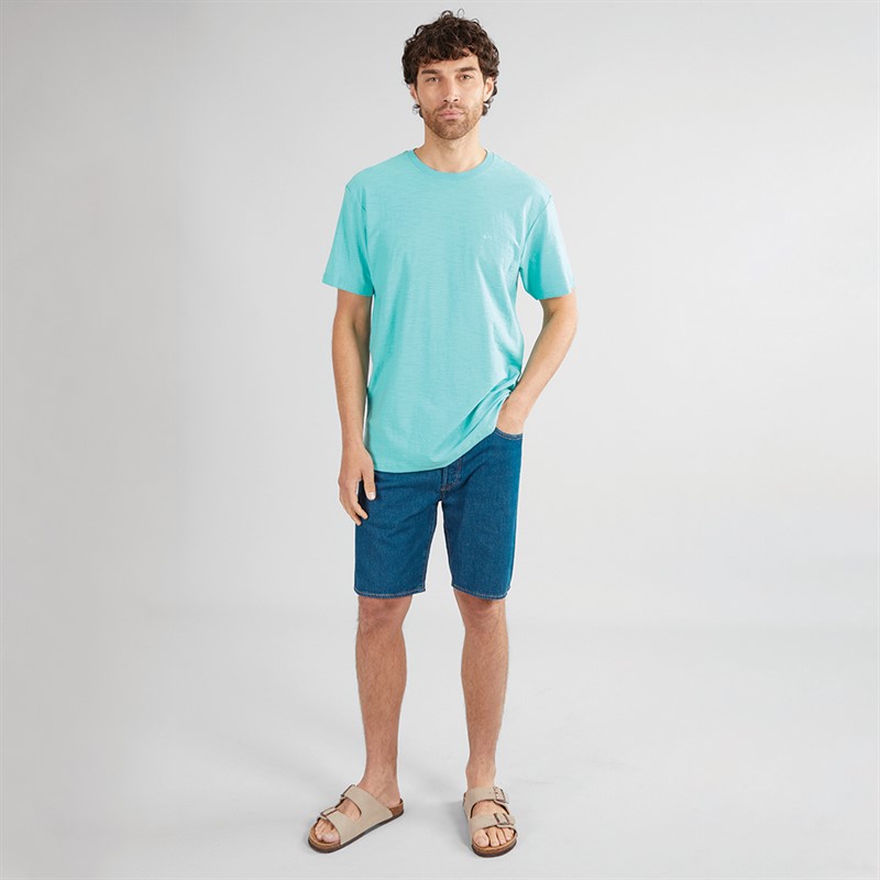 Quiksilver Mens Slub Round Neck T-Shirt Aqua Sky