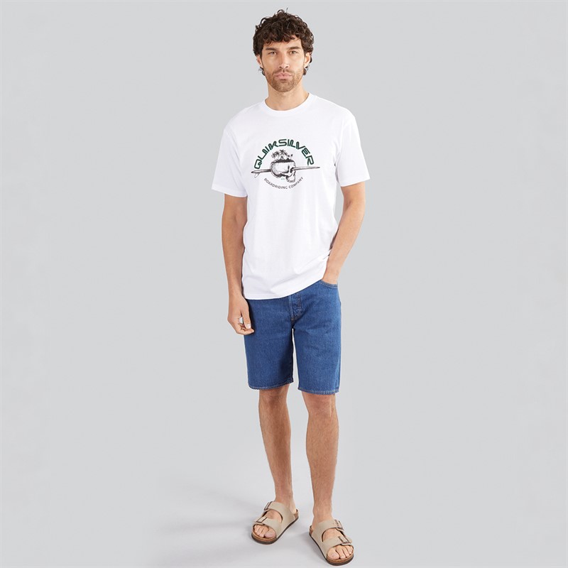 Quiksilver Mens Skull Lines T-Shirt White