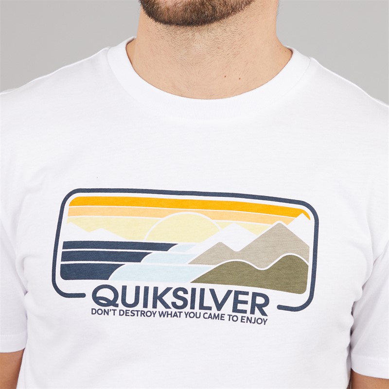 Quiksilver Mens Enjoy Mountains T-Shirt White