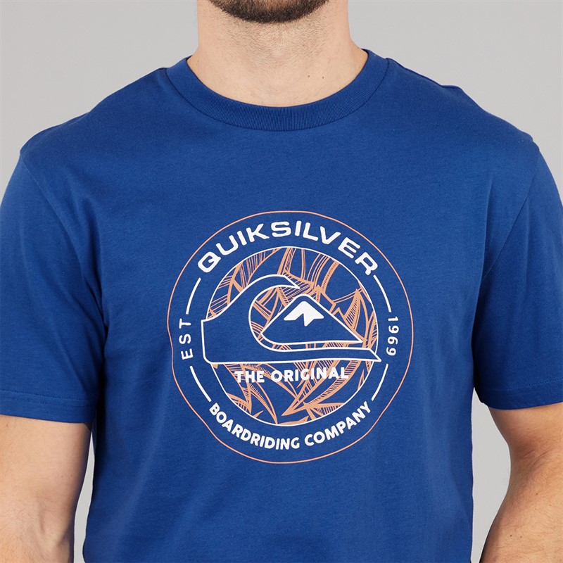 Quiksilver Mens Flying Disc T-Shirt Estate Blue