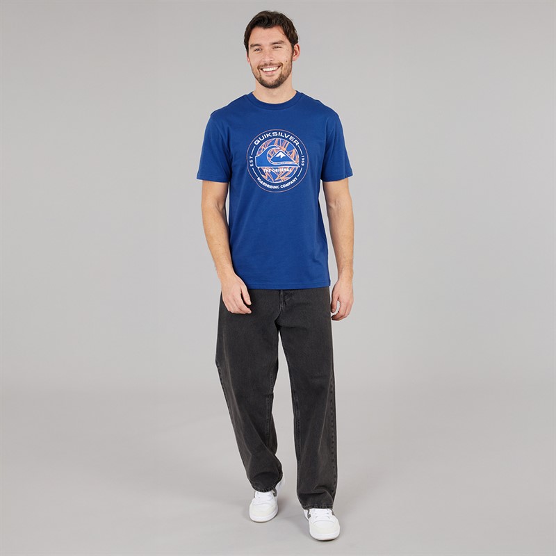 Quiksilver Mens Flying Disc T-Shirt Estate Blue