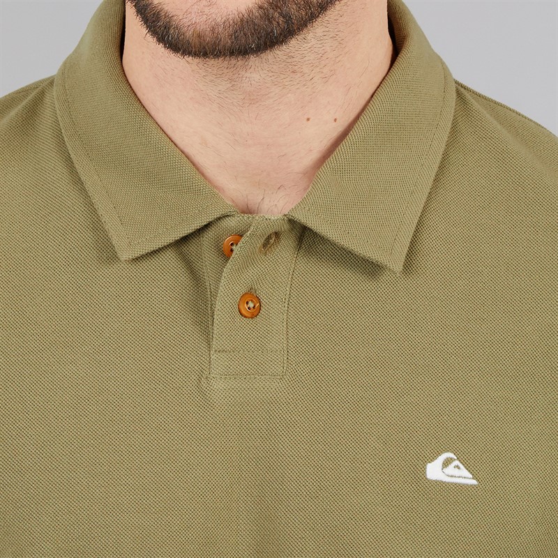 Quiksilver Mens MW Pique Polo Shirt Aloe