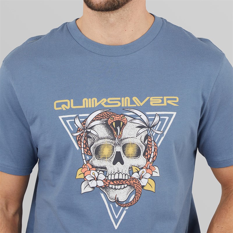 Quiksilver Mens Core Skull T-Shirt China Blue