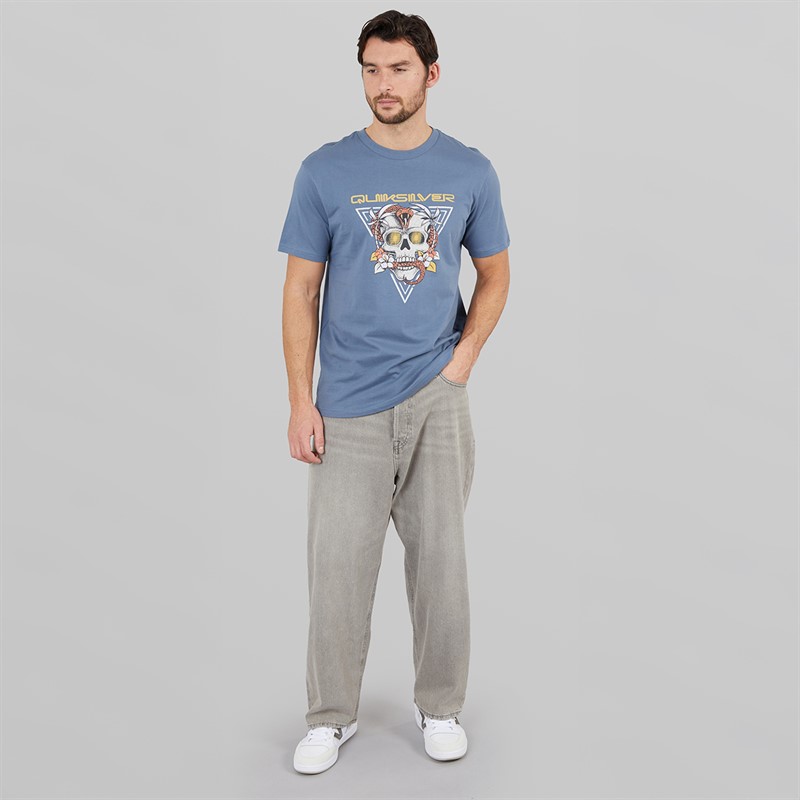 Quiksilver Mens Core Skull T-Shirt China Blue