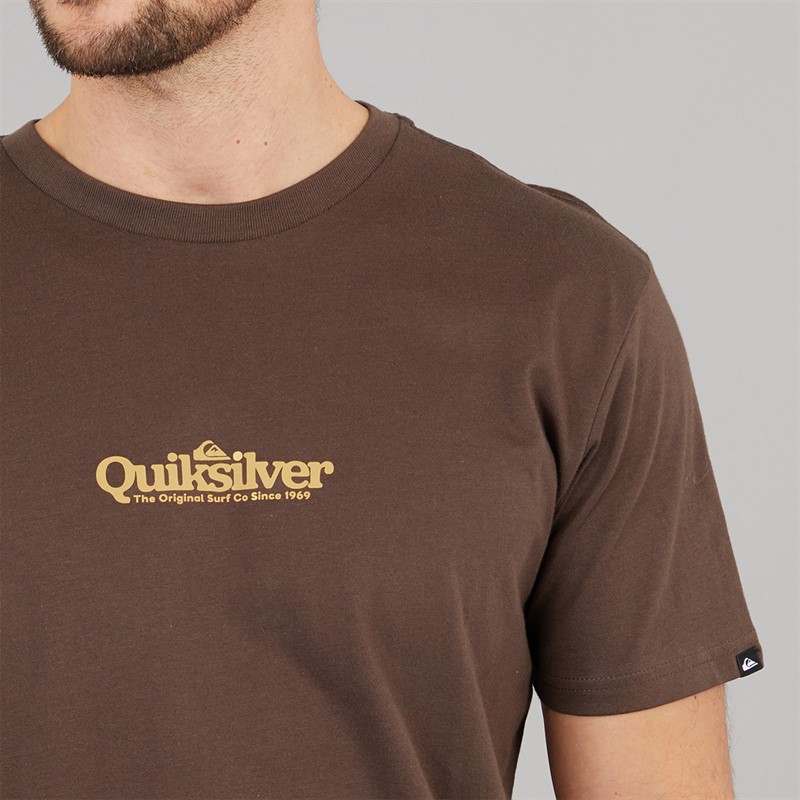 Quiksilver Mens Fine Line T-Shirt Chocolate Brown