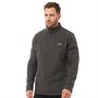 Weird Fish Mens Morle 1/4 Zip Grid Fleece Charcoal