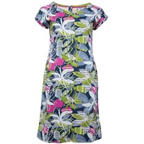 Coral or Turquoise Ladies 100/% Cotton 2 in 1 Bandeau Midi Dress//Skirt with Floral Pattern and Crinkle Detail