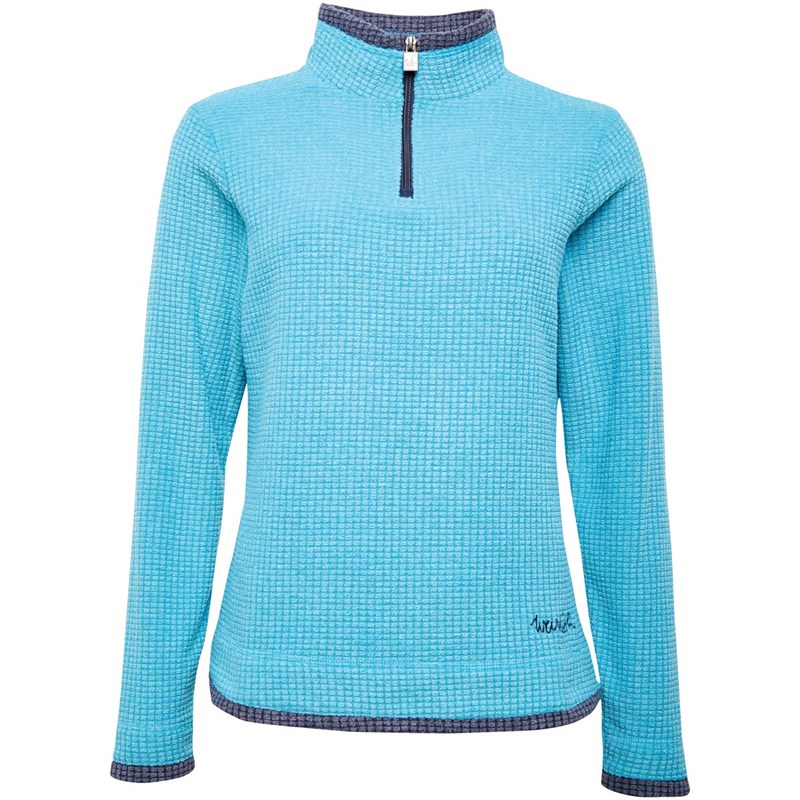 Buy Weird Fish Womens Rihanna Textured Grid Fleece Pagoda Blue