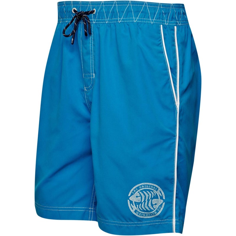 Buy Weird Fish Mens Volac Board Swim Shorts Blue Wash