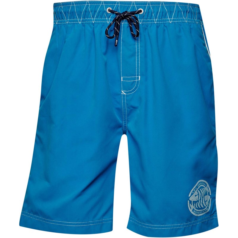 Buy Weird Fish Mens Volac Board Swim Shorts Blue Wash