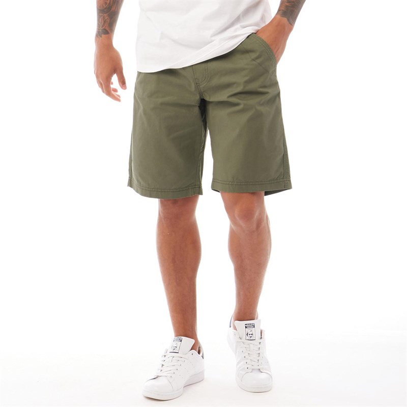 Buy Weird Fish Mens Mandaley Relaxed Waist Shorts Dark Olive
