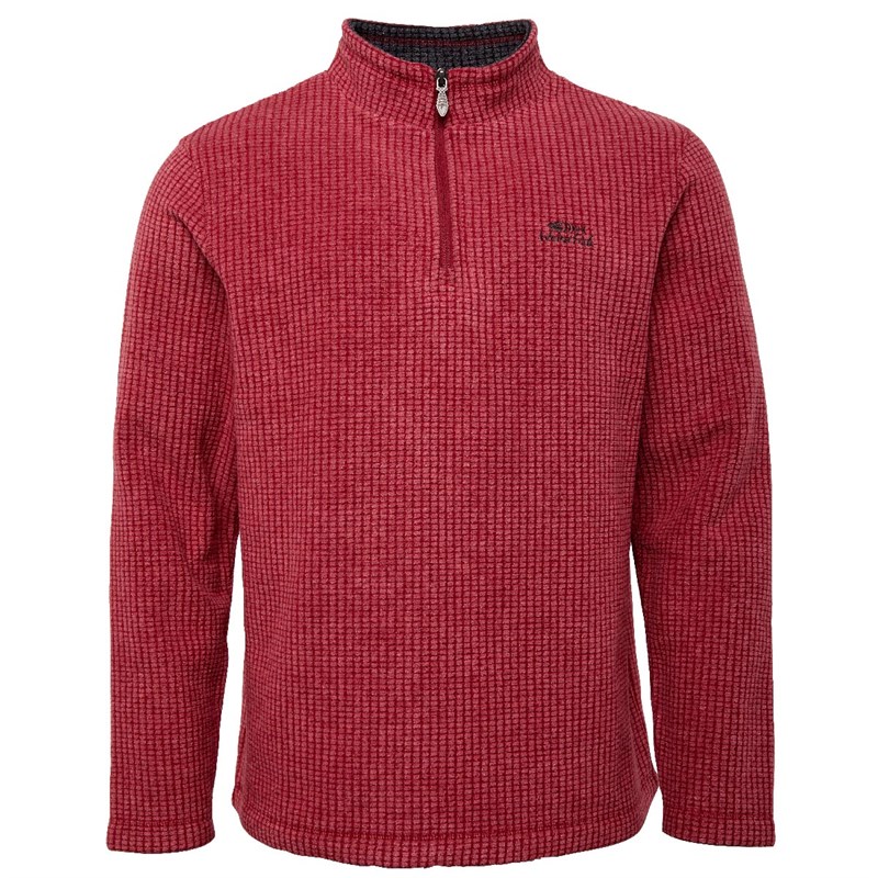 Buy Weird Fish Mens Morle 1/4 Zip Grid Fleece Chilli Pepper