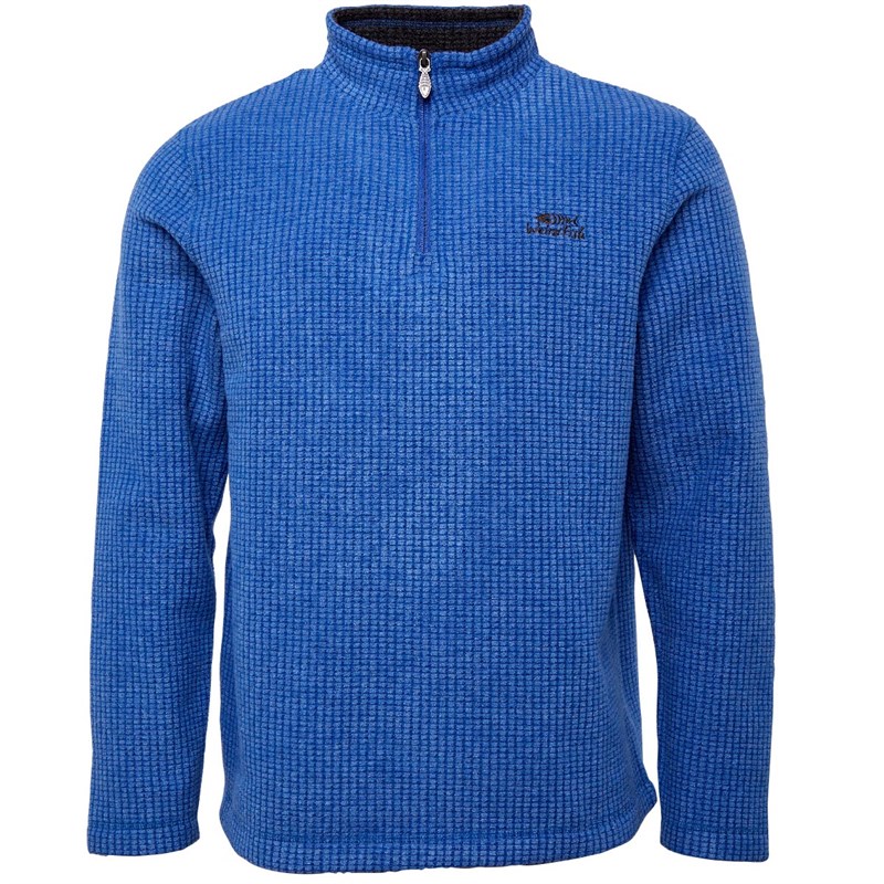 Buy Weird Fish Mens Morle 1/4 Zip Grid Fleece True Blue