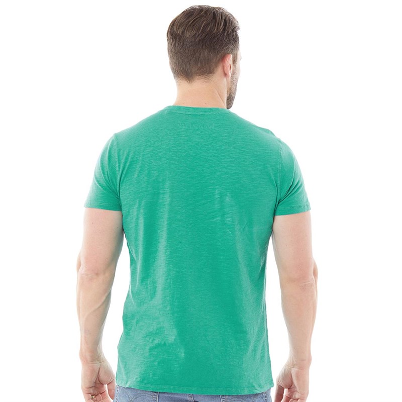 Weird Fish Mens Barrett Organic Short Sleeve Henley T-Shirt Baltic