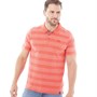 Weird Fish Herre Rothko Vintage Wash Stripe Kortærmet poloer Koral