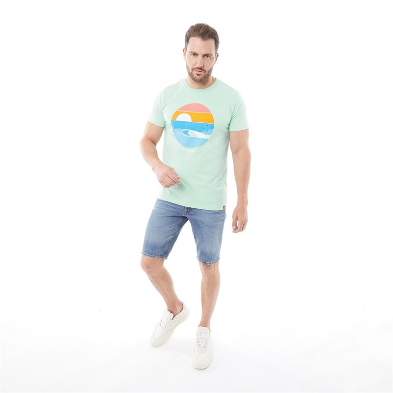 Weird Fish Mens Sunrise Eco Graphic T-Shirt Seaspray