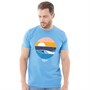 Weird Fish Mens Sunrise Eco Graphic T-Shirt Azure