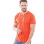 Weird Fish T-Shirts Barrett Organic Henley Homme Orange Chiné