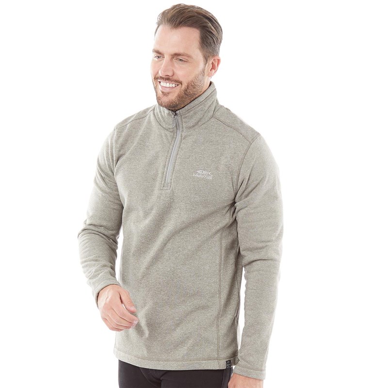 Buy Weird Fish Mens Dansley Recycled 1/4 Zip Marled Fleece Frost Grey