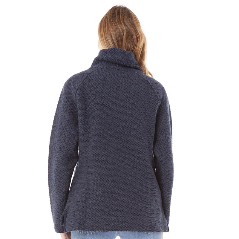 Weird Fish Womens Carmel Popover Classic Macaroni Fleece Navy