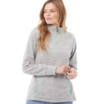 Weird Fish Womens Nancy Recycled 1/4 Zip Eco Textured Fleece Frost Grey
