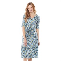 Weird Fish Womens Milli Eco Printed Viscose Midi Dress Faded Jade