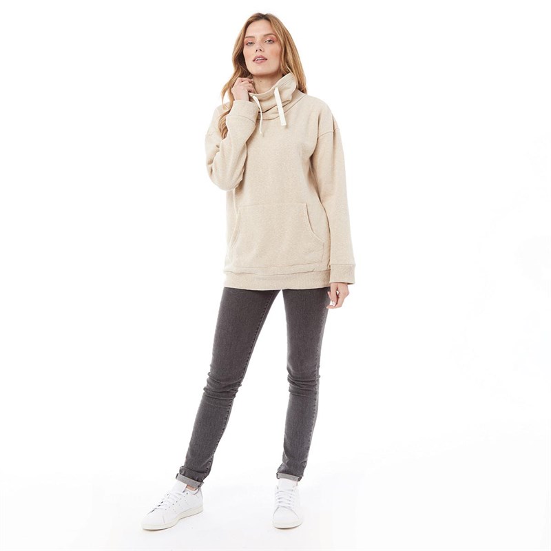 Weird Fish Womens Amadi Eco Cowel Neck Sweat Sand Dune