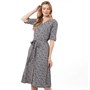 Weird Fish Dame Milli Eco Printed Viscose Midi Kjoler Marineblå