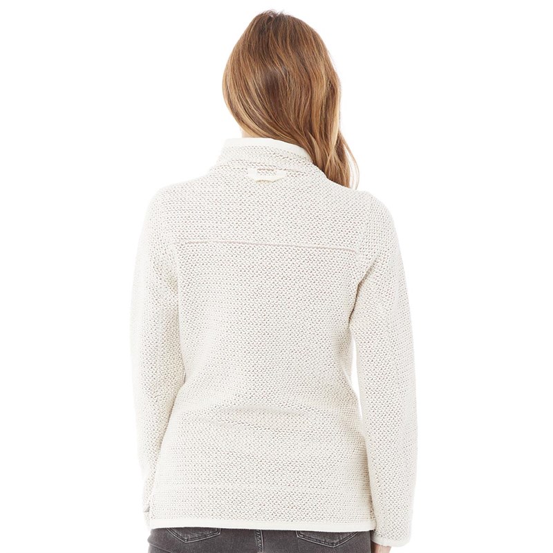 Weird Fish Womens Aria 1/4 Zip Classic Macaroni Fleece Ecru