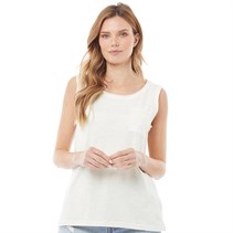 Weird Fish Womens Dazey Organic Outfitter Cotton Vest Light Cream