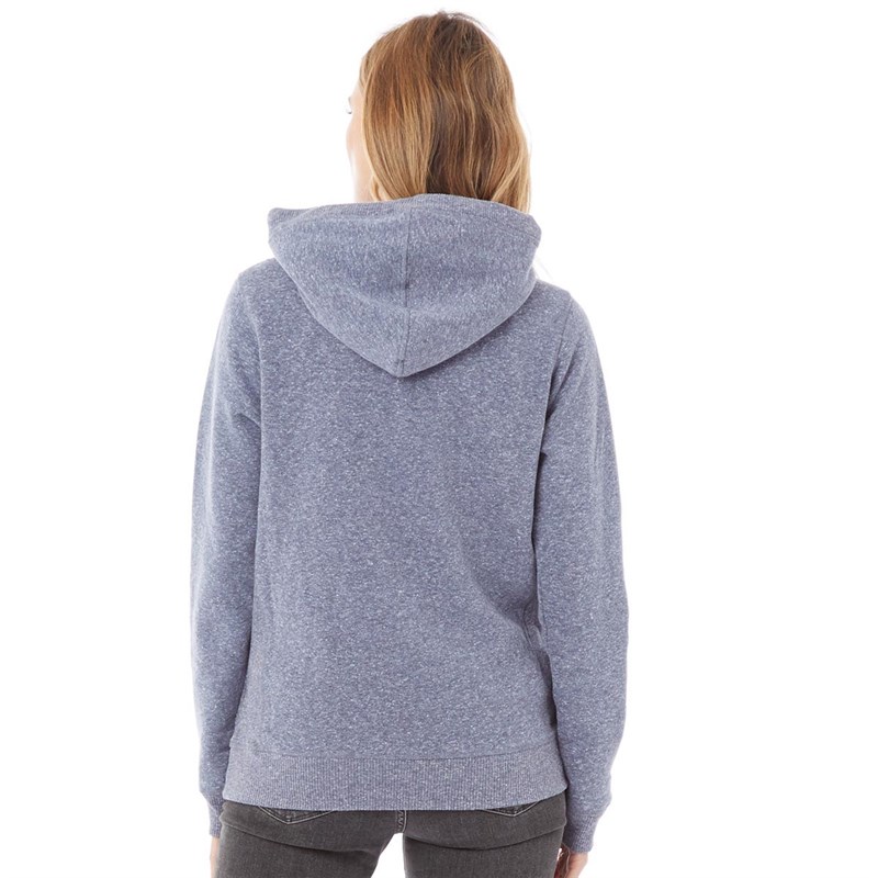 Weird Fish Sweats à Capuche Bodhi Eco Snow Marl Pop Over Femme Bleu Chiné