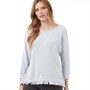 Weird Fish Dame Antola Organic Cotton 2-In 1 Batwing Trøjer Lys Grå