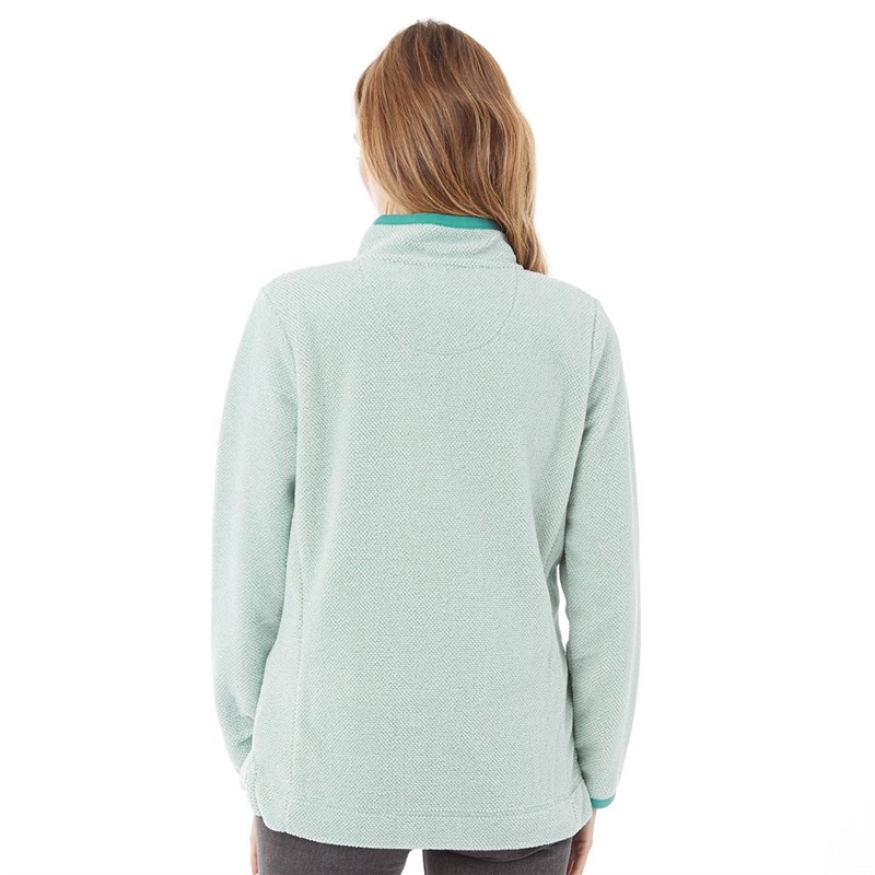 Weird Fish Womens Georgina Eco 1/4 Zip Eco Cozy Fleece Sea Green