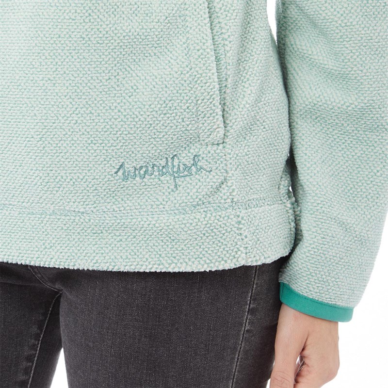 Weird Fish Womens Georgina Eco 1/4 Zip Eco Cozy Fleece Sea Green