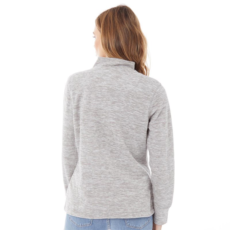 Weird Fish Womens Adele Recycled Full Zip Eco Textured Fleece Frost Grey