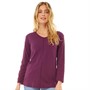 Weird Fish Womens Eco Long Sleeve Outfitter T-Shirt Dark Violet