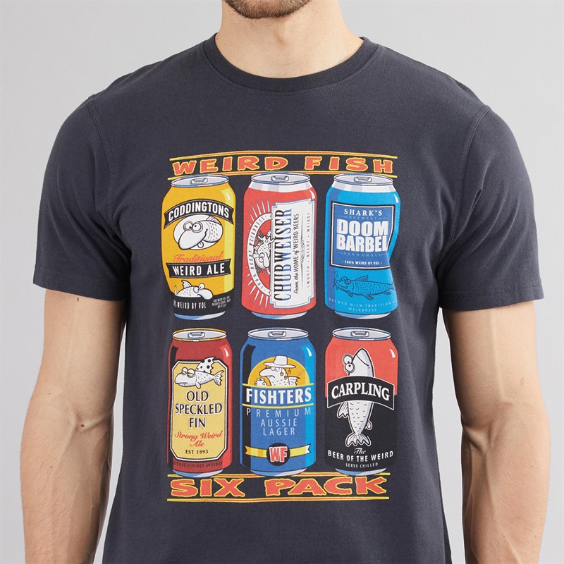 Weird Fish Mens Six Beers T-Shirt Navy