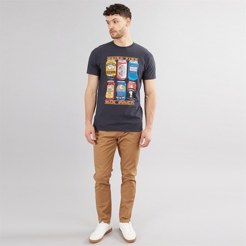 Weird Fish Mens Six Beers T-Shirt Navy