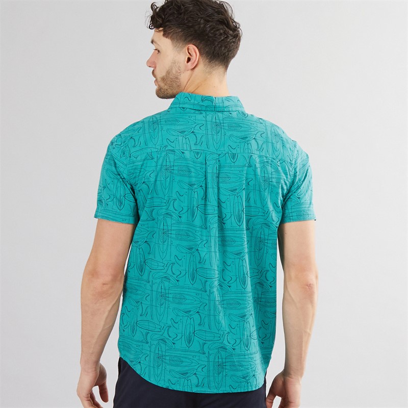 Weird Fish Mens Summertown Short Sleeve Shirt Viridis