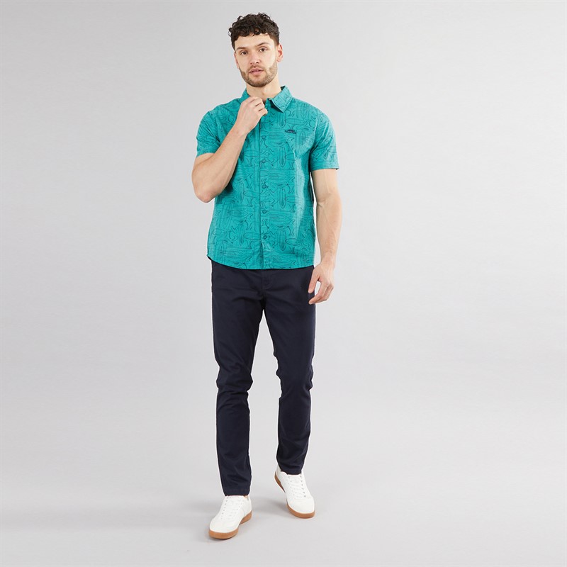 Weird Fish Mens Summertown Short Sleeve Shirt Viridis