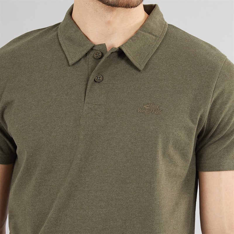Weird Fish Mens Current Polo Dark Olive