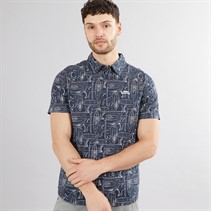 Weird Fish Mens Summertown Short Sleeve Shirt Navy