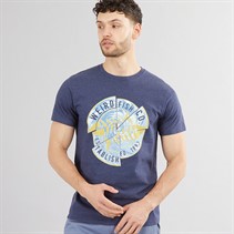 Weird Fish Mens Counterflow T-Shirt Dark Blue