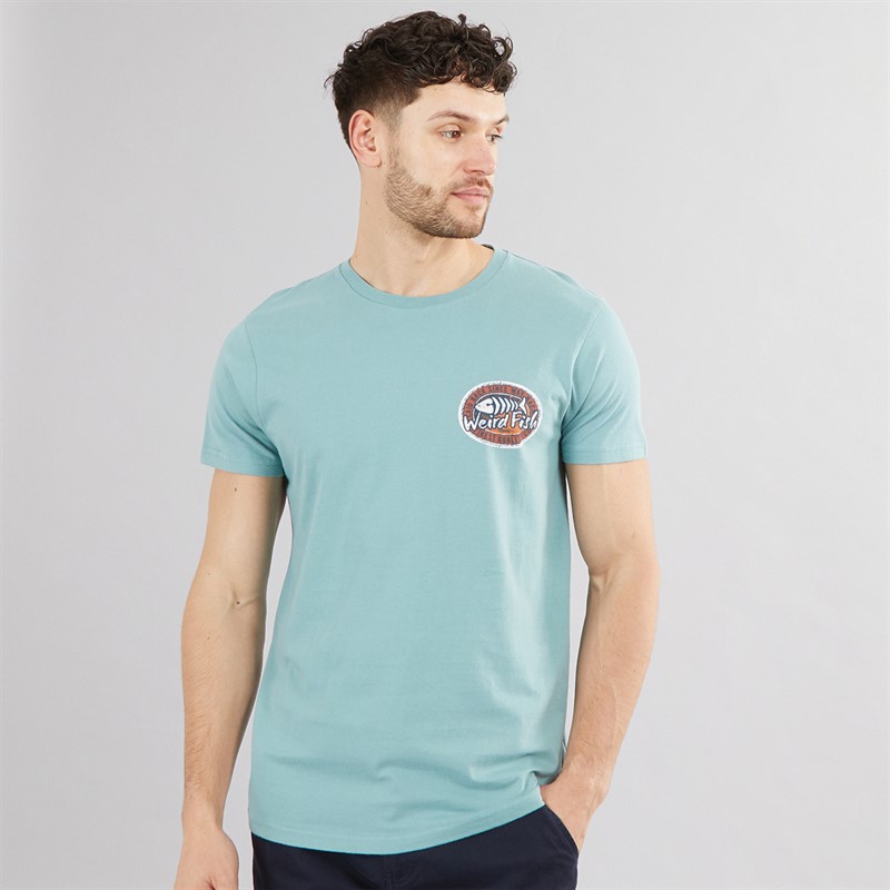 Weird Fish Mens Relaxed T-Shirt Mineral Blue