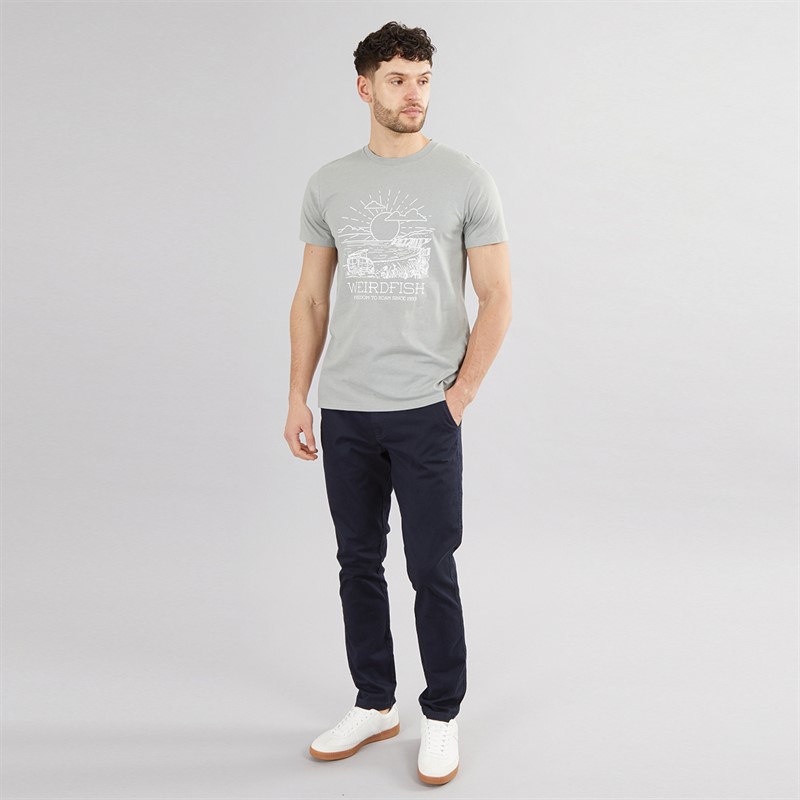 Weird Fish Mens Wandering T-Shirt Limestone