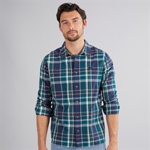 Weird Fish Mens Norris Long Sleeve Checked Shirt Dark Blue