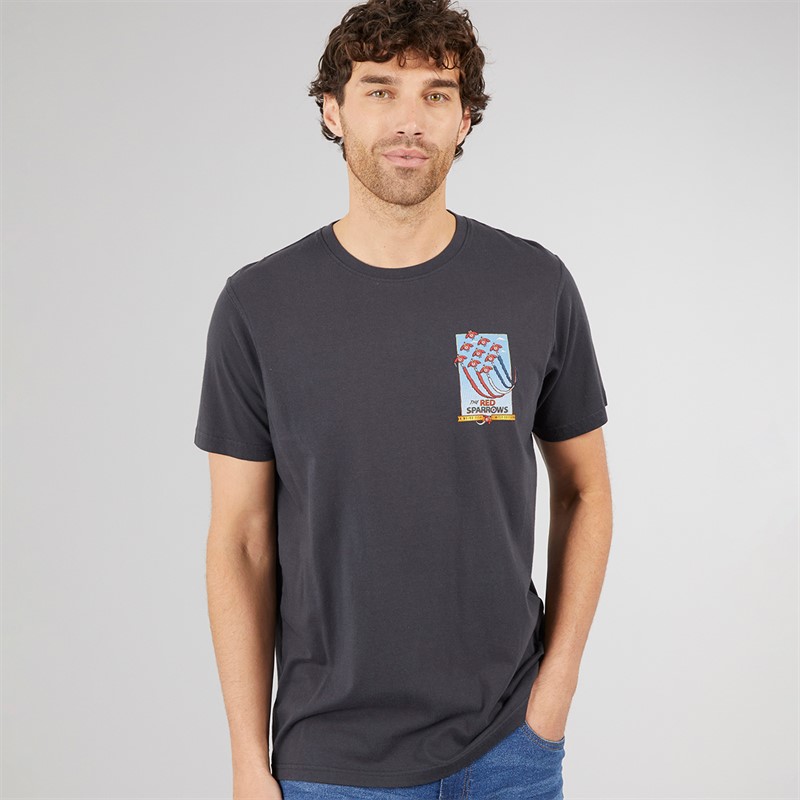 Weird Fish Mens Red Sparrows T-Shirt Navy