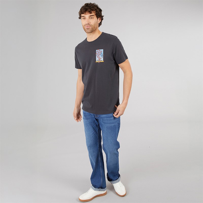 Weird Fish Mens Red Sparrows T-Shirt Navy