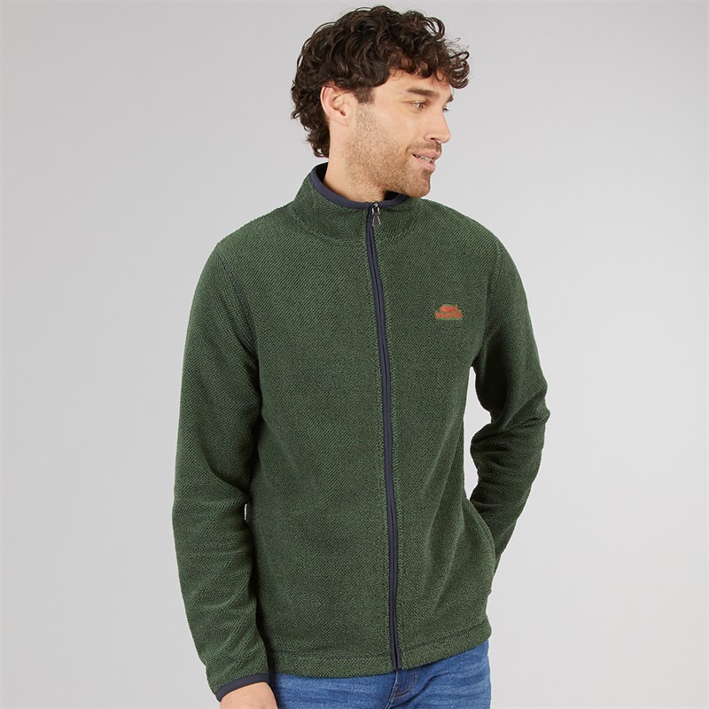 Weird Fish Mens Maverick Eco Full Zip Textured Fleece Shaded Spruce
